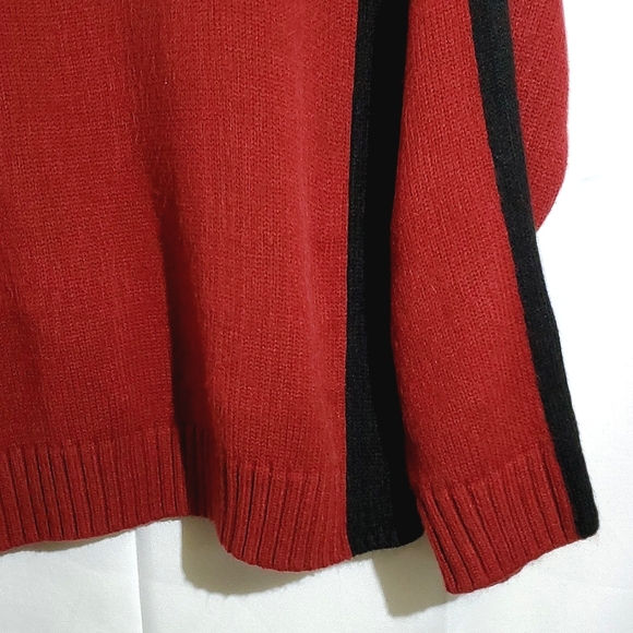 Retreat Red and Black Acrylic 1/4 Zip Men's Long Sleeve Knit Sweater - Size XL - Picture 6 of 15